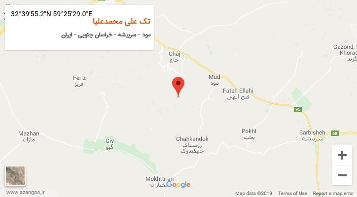 روستای تک علی محمدعلیا بر روی نقشه