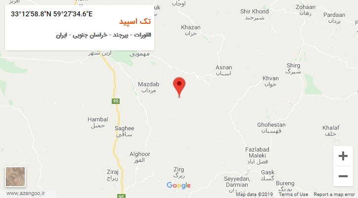 روستای تک اسپید بر روی نقشه