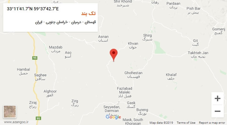 روستای تک بند بر روی نقشه
