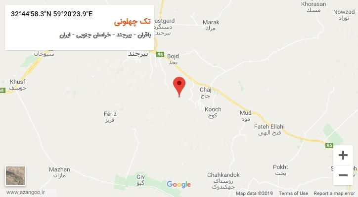 روستای تک چهلونی بر روی نقشه
