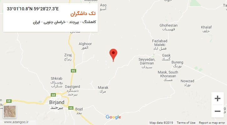 روستای تک داشگران بر روی نقشه