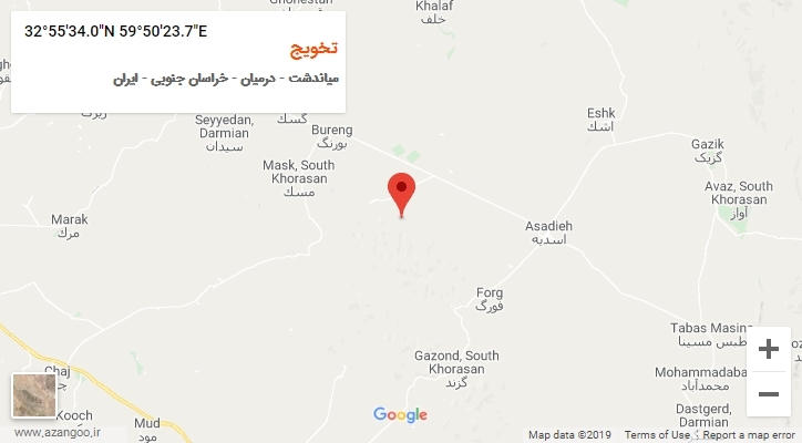 روستای تخویج بر روی نقشه