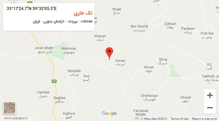 روستای تک خاری بر روی نقشه