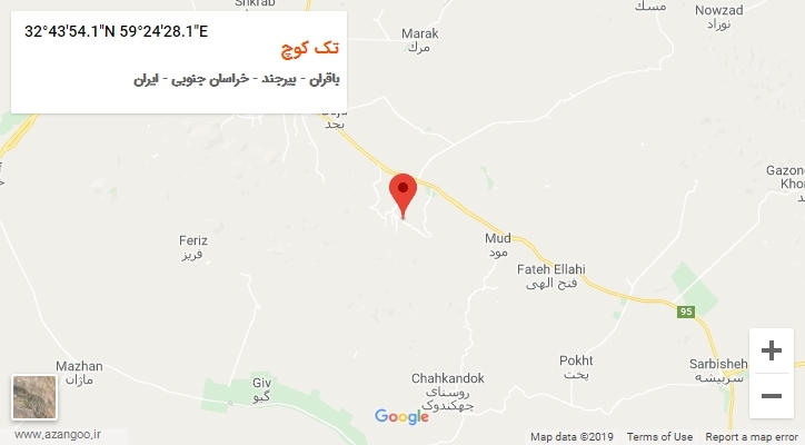 روستای تک کوچ بر روی نقشه