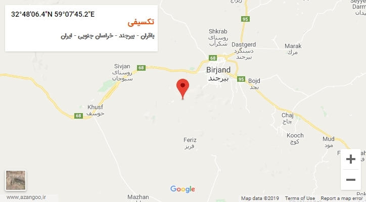 روستای تکسیفی بر روی نقشه