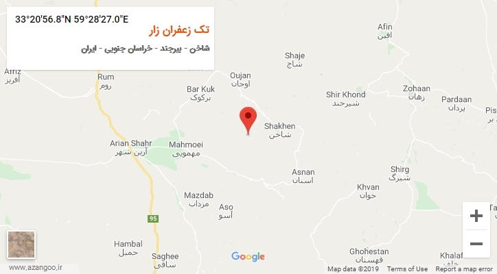 روستای تک زعفران زار بر روی نقشه