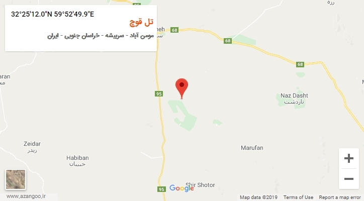 روستای تل قوچ بر روی نقشه
