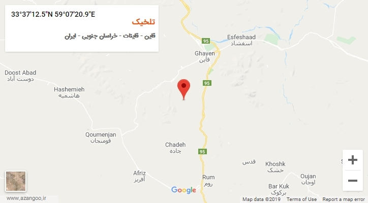 روستای تلخیک بر روی نقشه