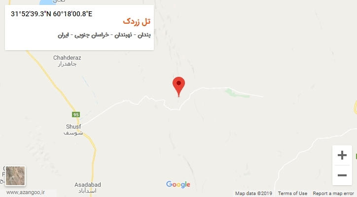 روستای تل زردک بر روی نقشه