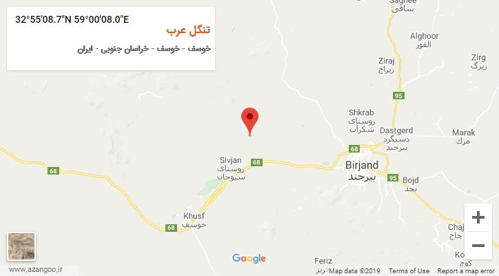 روستای تنگل عرب بر روی نقشه