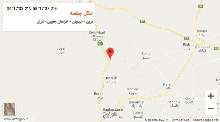 روستای تنگل چشمه بر روی نقشه