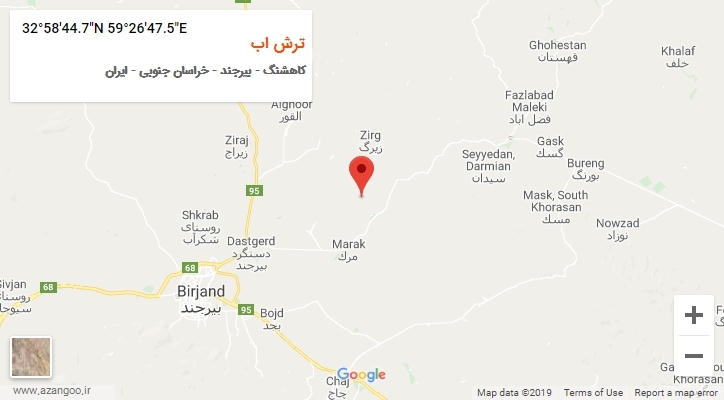 روستای ترش اب بر روی نقشه