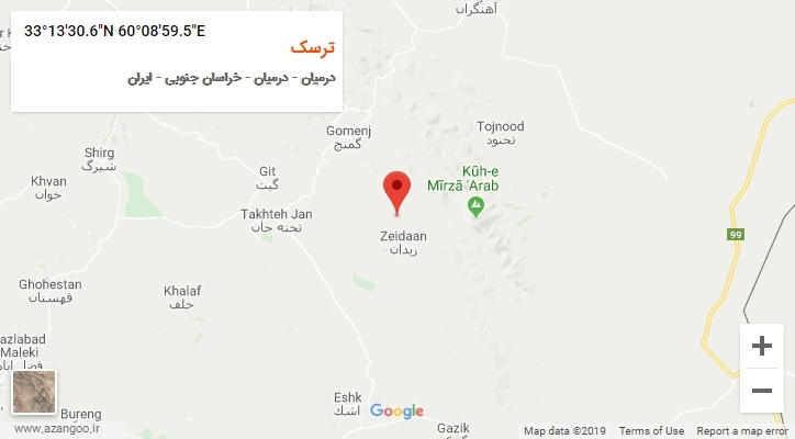 روستای ترسک بر روی نقشه