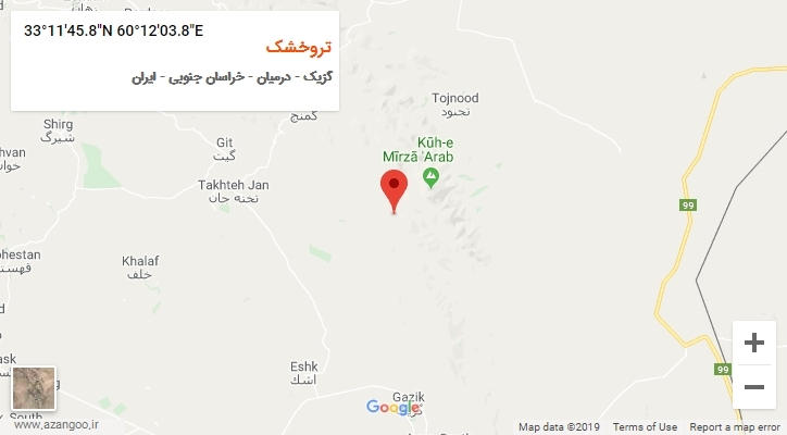 روستای تروخشک بر روی نقشه