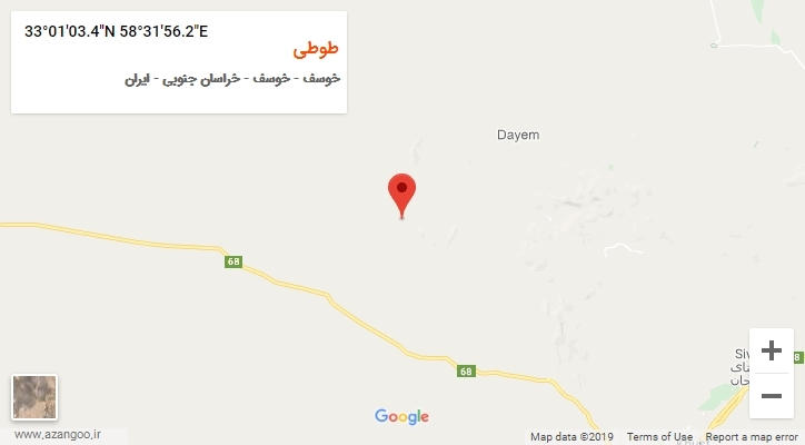 روستای طوطی بر روی نقشه