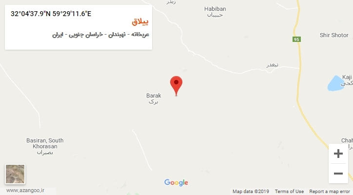 روستای ییلاق بر روی نقشه