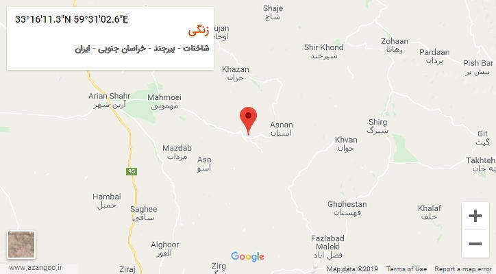 روستای زنگی بر روی نقشه