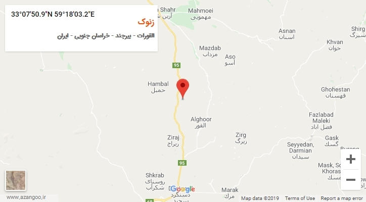 روستای زنوک بر روی نقشه