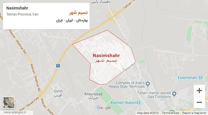 شهر نسیم شهر بر روی نقشه