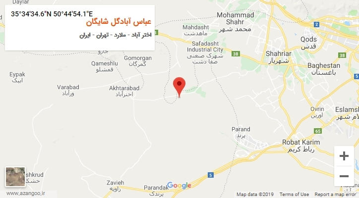 روستای عباس آبادگل شایگان بر روی نقشه