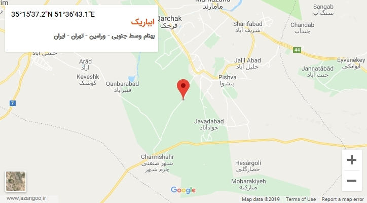روستای ابباریک بر روی نقشه