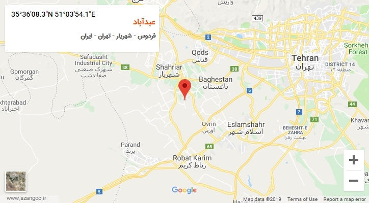 روستای عبدآباد بر روی نقشه