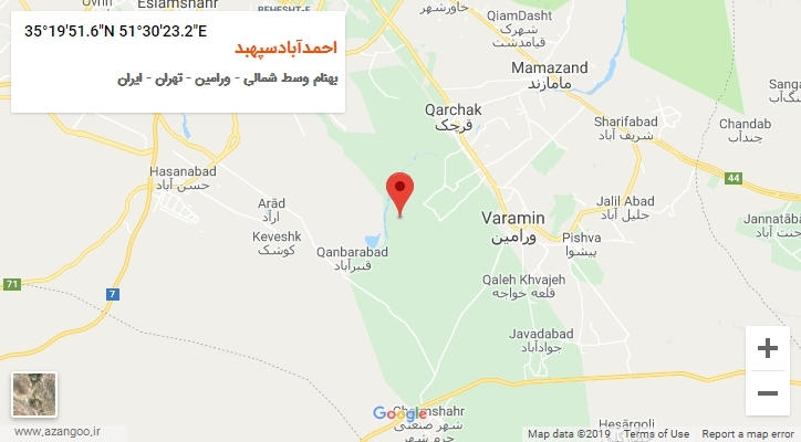 روستای احمدآبادسپهبد بر روی نقشه