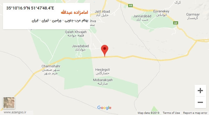 روستای امامزاده عبدالله بر روی نقشه