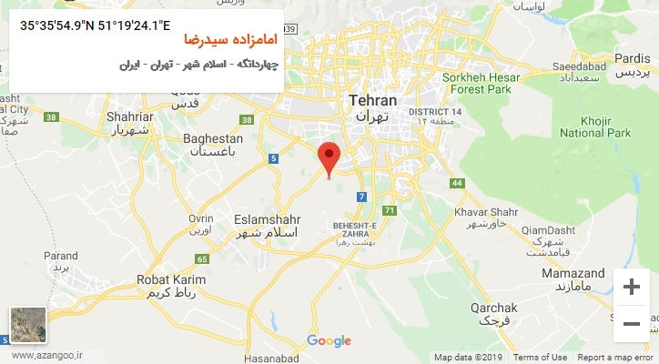 روستای امامزاده سیدرضا بر روی نقشه