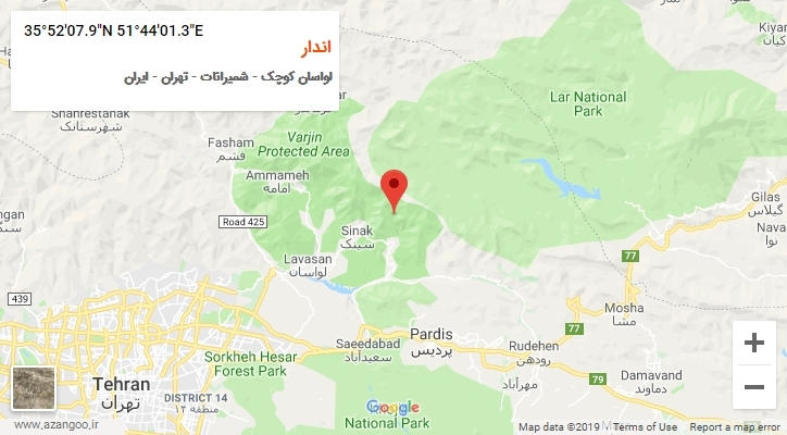 روستای اندار بر روی نقشه