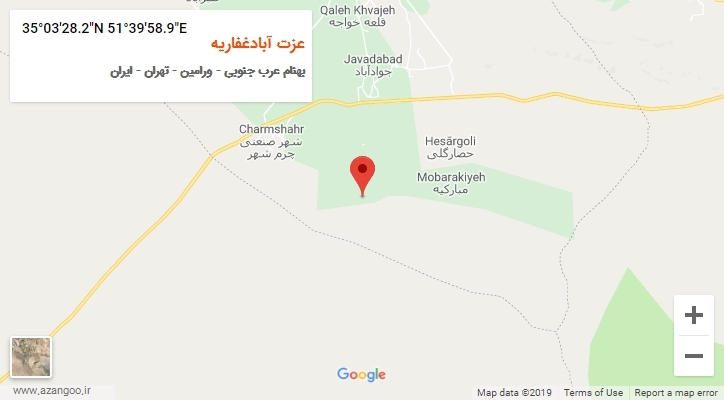 روستای عزت آبادغفاریه بر روی نقشه