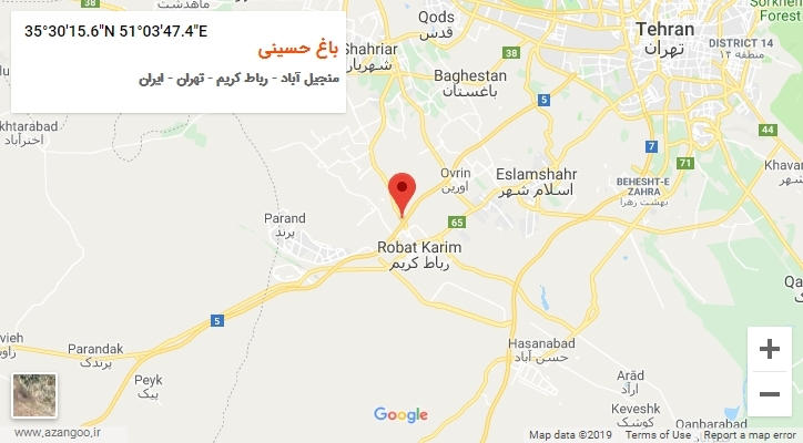 روستای باغ حسینی بر روی نقشه