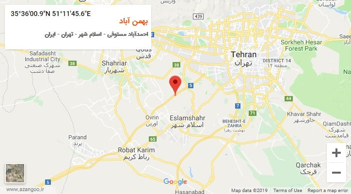 روستای بهمن آباد بر روی نقشه