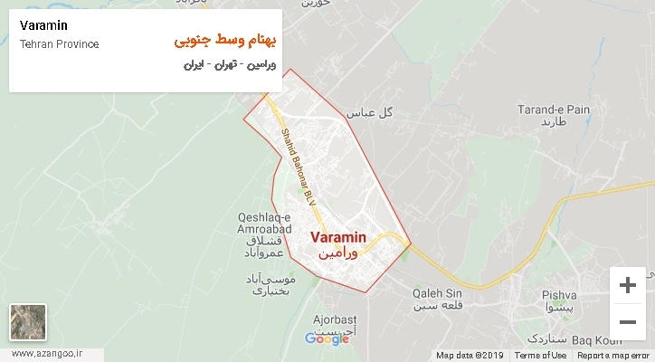 دهستان بهنام وسط جنوبی بر روی نقشه