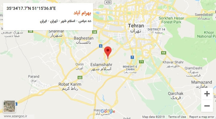 روستای بهرام آباد بر روی نقشه