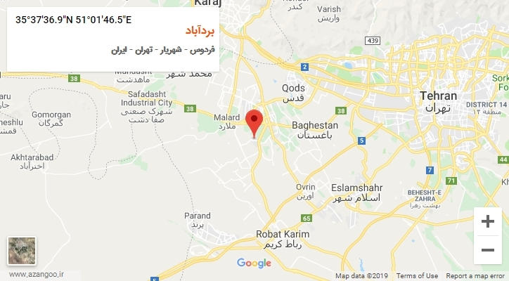 روستای بردآباد بر روی نقشه