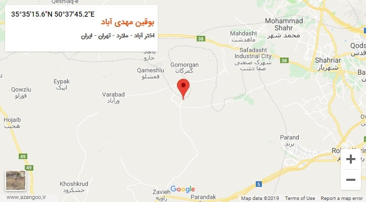 روستای بوقین مهدی آباد بر روی نقشه