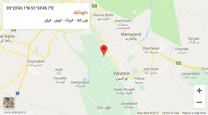 روستای داودآباد بر روی نقشه