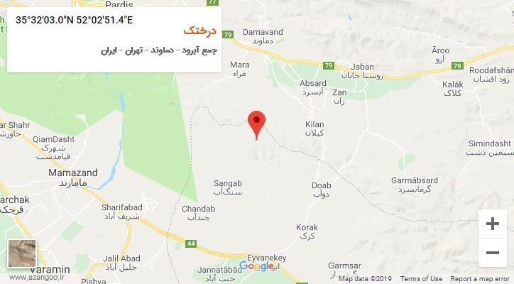 روستای درختک بر روی نقشه