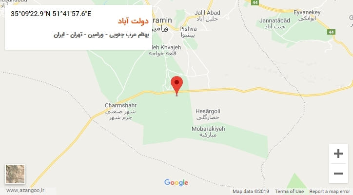 روستای دولت آباد بر روی نقشه