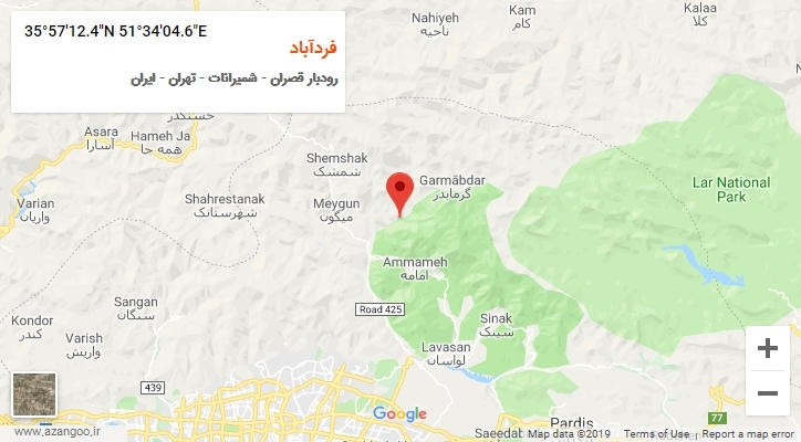 روستای فردآباد بر روی نقشه