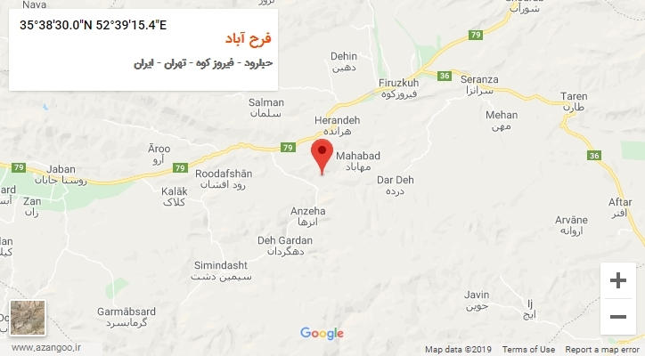 روستای فرح آباد بر روی نقشه