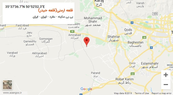 روستای قلعه ارمنی(قلعه حیدر) بر روی نقشه