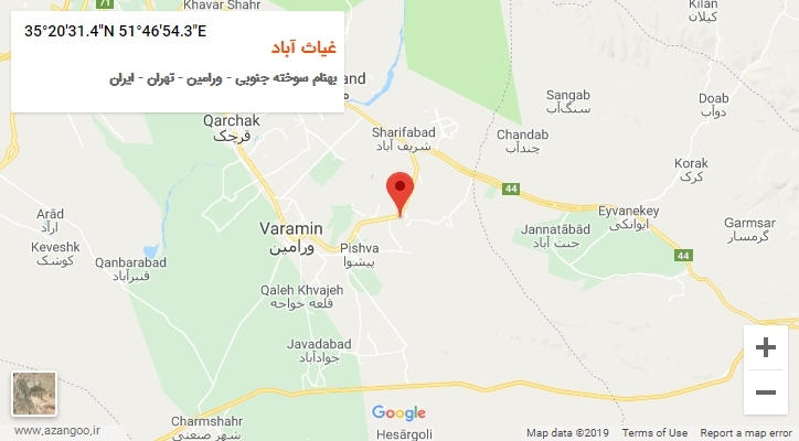 روستای غیاث آباد بر روی نقشه