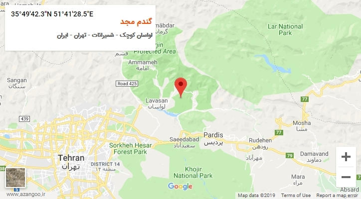 روستای گندم مجد بر روی نقشه