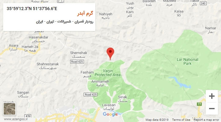 روستای گرم آبدر بر روی نقشه