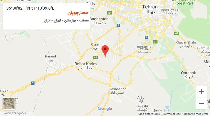 روستای حصارچوپان بر روی نقشه