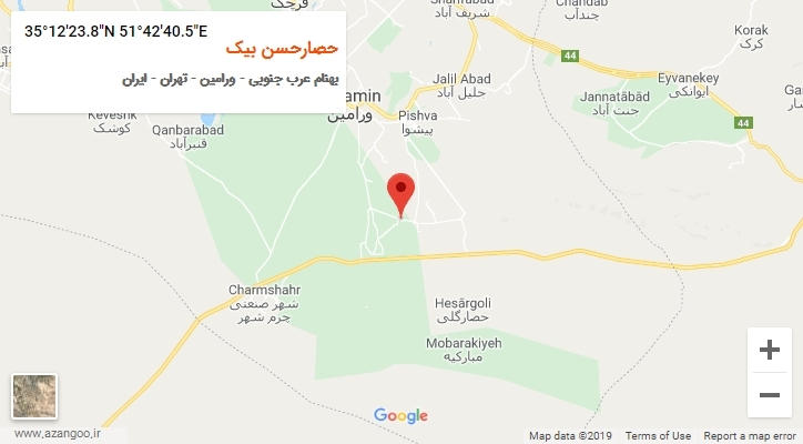 روستای حصارحسن بیک بر روی نقشه