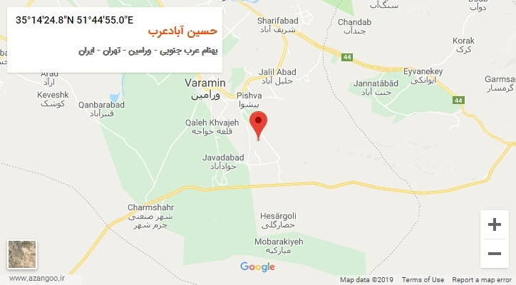 روستای حسین آبادعرب بر روی نقشه