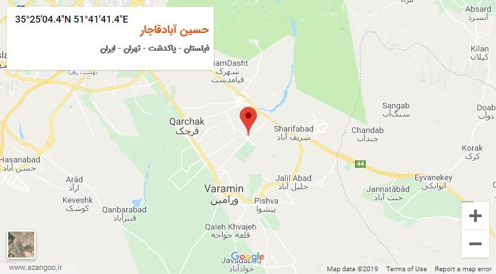 روستای حسین آبادقاجار بر روی نقشه